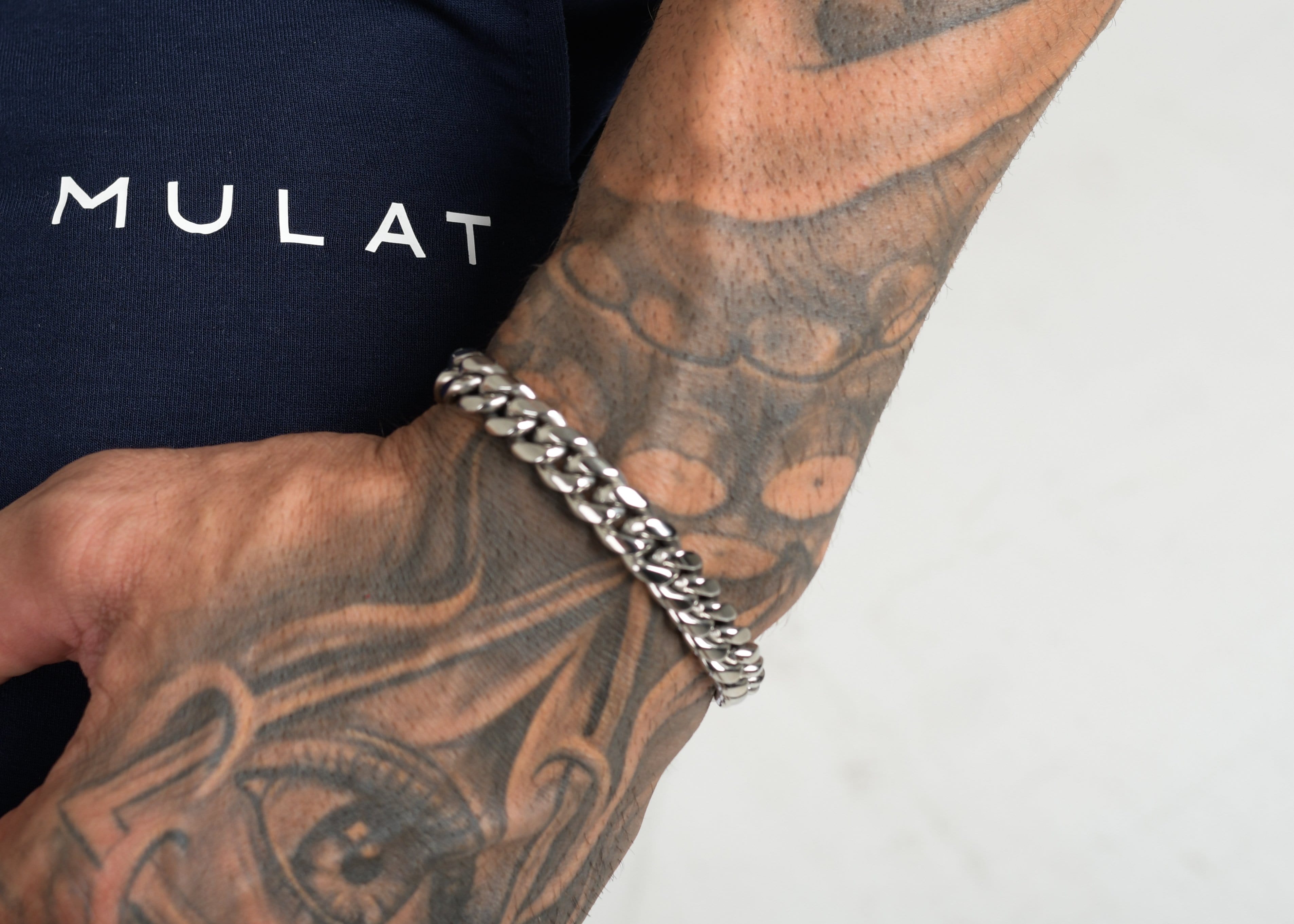 Mulat Heavyweight 10MM Cuban Bracelet - Silver 