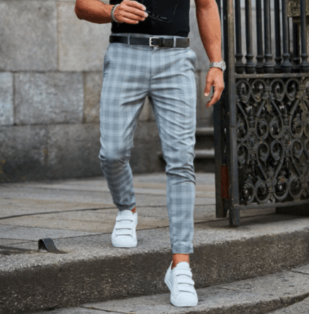 Mulat Zino Plaid Trousers - Ice Blue Checkered 